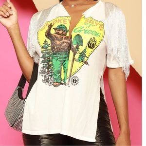 Embellished Graphic Tee - Fringe